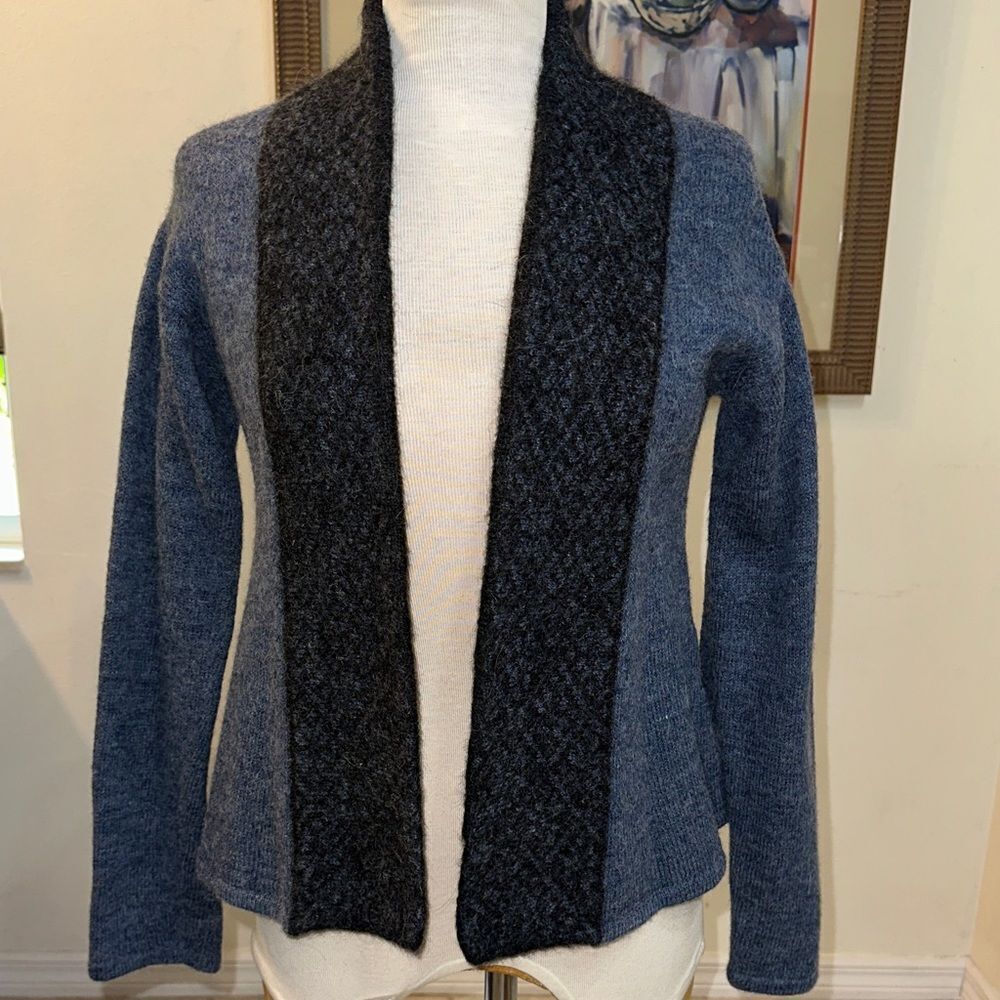 Indigenous One Weave Blue/Gray Alpaca Sweater Size Small